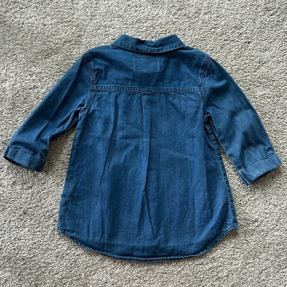 Girls Old Navy Chambray Button Down Shirt - Picture 5 of 5